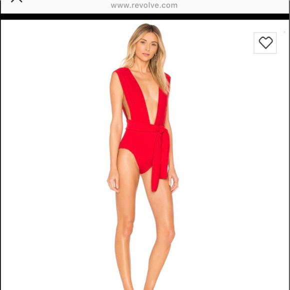 Revolve Red one piece swim suit - Picture 1 of 7